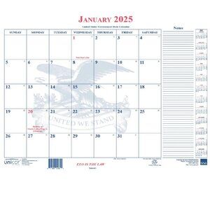 Calendar Fed Desk Pad Blotter, 22" x 18", 13-Mo, Julian Dates, Jan-Dec, 2025,